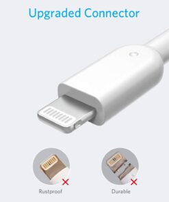 Anker iPhone Cable, Powerline II Lightning Cable, Probably The World's Most Durable Cable, MFi Certified for iPhone Xs/XS Max/XR/X / 8/8 Plus / 7/7 Plus / 6/6 Plus / 5S (White) 1 ft White 9 61oN7SZ7bsL