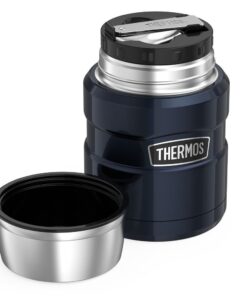 THERMOS Stainless King Vacuum-Insulated Food Jar with Spoon, 16 Ounce, Midnight Blue Red 32 61oRSujOwyL