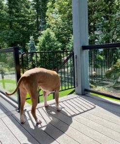 Cardinal Gates SS30OD Outdoor Baby Gate for Stairs - Adjustable Outdoor Dog Gate - Aluminum Safety Gate for Kids & Pets - Can be Installed at Angles - 27 to 42.5 Inches Wide - Black 34 61oSIG euoL