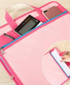 Portable 13 Pockets Expandable File Folders Canvas A4 Size Assorted Label Colors Business Accordion Document File Paperwork Organizer Storage, Zipper Closure Handles Pink 11 61oTKI7YAbL