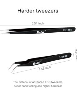 Kaisi Professional Electronics Opening Pry Tool Repair Kit with Metal Spudger Non-Abrasive Carbon Fiber Nylon Spudgers and Anti-Static Tweezers for Cellphone iPhone Laptops Tablets and More, 20 Piece 30 61oTchBjJL