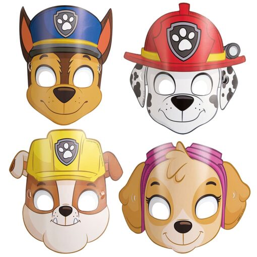 Assorted Paw Patrol Party Paper Masks (Pack Of 8) - Durable & Fun Party Favors & Gifts For Kids, Great For Themed Parties & Events - One Size Fits Most