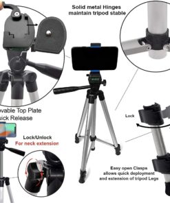 Acuvar 50" Smartphone, Camera & Camcorder Tripod with Phone Mount to Fit All Phones, iPhone & All Samsung Galaxy Android & Nikon Canon Sony Olympus Fuji Cameras & Much More with Carrying Bag Universal Mount 29 61oUr7kLwtS 1