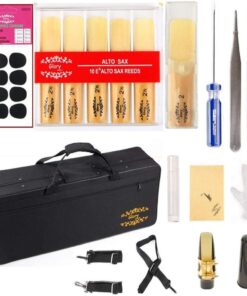 Alternative view of Glory Red/Silver keys E Flat Alto Saxophone with 11reeds,8 Pads cushions,case,carekit