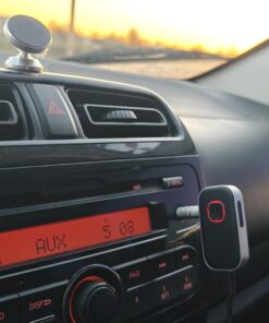 COMSOON Bluetooth Receiver for Car, Noise Cancelling 3.5mm AUX Bluetooth Car Adapter, Wireless Audio Receiver for Home Stereo/Wired Headphones, Hands-Free Call, 16H Battery Life - Black+Silver 36 61oW7zh4NCL