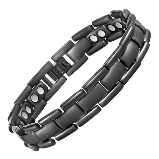 Willis Judd Double Strength Magnetic Bracelet - Magnetic Bracelets for Men - Adjustable Length with Sizing Tool Black