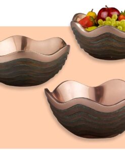 nambe Copper Canyon Bowl | 7-Inch Fruit Bowl for Kitchen Counter, Table, Mantel Décor | Decorative Scalloped Edge Vegetable Basket | Salad Serving Bowl | 21.5 Ounce 9 61oZZ2L618L