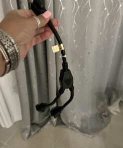 Cablelera Power Cord Extension and Splitter, NEMA 5-15P to NEMA 5-15R x 2, 16 AWG, 13A, 125V (ZWACPQAG-14) Black 14 inch 22 61oZe1K1x6L