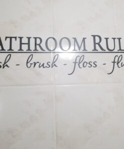 Black 5.5" x 22" Bathroom Rules Wash Brush Floss Flush Quote Saying Wall Sticker Home Decal Decor for Bathroom 5.5" x 22" Black 25 61oZyqR3FHL