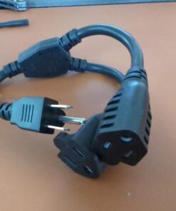 Cablelera Power Cord Extension and Splitter, NEMA 5-15P to NEMA 5-15R x 2, 16 AWG, 13A, 125V (ZWACPQAG-14) Black 14 inch 23 61ocQMFtSL
