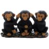 No Evil Monkeys Figurine for African Jungle Safari Decor Sculptures or Chimps Statues and Decorative Animal Lover Gifts by Home-n-Gifts