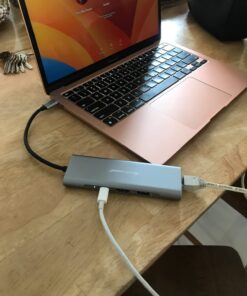 Hiearcool USB C Hub Ethernet,4K@60 USB C to HDMI Hub,8 IN1 Multi-Port USB C Adapter Type C Dock Dongle Compatible for MacBook Pro Air Ipad Dell Lenovo Grey 33 61ocwxUVo8L