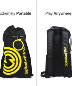 Spikeball Pro Kit (Tournament Edition) - Includes Upgraded Stronger Playing Net, New Balls Designed to Add Spin, Portable Ball Pump Gauge, Backpack - As Seen on Shark Tank TV Black & Yellow 15 61ofOeCegL
