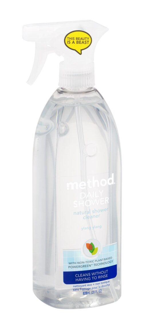 Method Daily Shower Cleaner Spray; Plant-Based & Biodegradable Formula; Spray and Walk Away - No Scrubbing Necessary; Ylang Ylang Scent; 28 Fl oz (Pack of 8); Packaging May Vary 28 Fl Oz (Pack of 8)