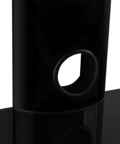 Mount-It! TV Shelf | Single Floating Component Shelf for Cable Box, Playstation, DVD Player, and Xbox | Tempered Glass Material, 22 Lbs Capacity (Black) 1 Shelf 23 61ogjWQahYL