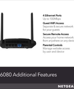 NETGEAR WiFi Router (R6080) - AC1000 Dual Band Wireless Speed (up to 1000 Mbps) | Up to 1000 sq ft Coverage & 15 devices | 4 x 10/100 Fast Ethernet ports AC1000 WiFi 21 61ogsk2BXqL 1