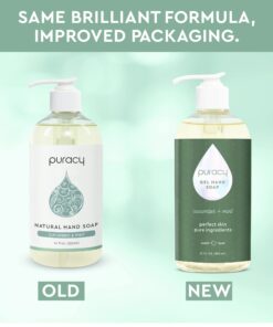 Puracy Organic Hand Soap, For the Professional Hand Washers We've All Become, Moisturizing Natural Gel Hand Wash Soap, Liquid Hand Soap Refills for Soft Skin (12 fl.oz, Cucumber & Mint) 2-Pack Cucumber & Mint 12 Fl Oz x 2pk 7 61ohaN4xzL