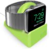 Orzly Compact Stand for Apple Watch - Nightstand Mode Compatible - Green Support Stand with Integrated Cable Management Slot (38mm & 42mm Compatible) 38 61oiVLchXGL