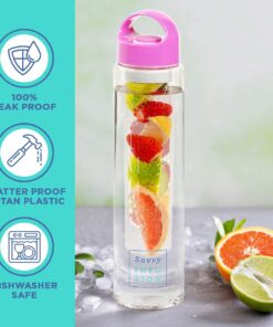 Infusion Fruit Infuser Water Bottle - BPA Free Insulated Water Bottle, Reusable Water Bottle with Fruit Infuser, Easy-to-Clean Gym Accessories for Women, Sports Water Bottle, Savvy Outdoors Pink 32 oz 9 61oiduHxGBL