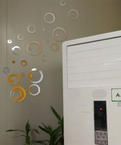 aooyaoo Circle Mirror DIY Wall Sticker Wall Decoration 24pcs Grey 33 61ojioWZFZL