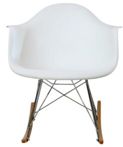 Modway Mid-Century Modern Molded Plastic Kid's Size Lounge Chair Rocker in White 25 61omJ98YheL