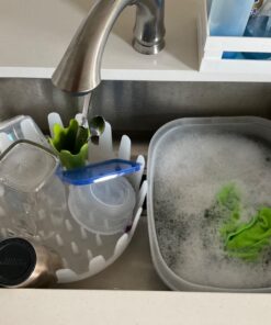 Chef'n Plastic 401-281-004 DishGarden Dish Rack, 14 x 13.25 x 6.5 inches, White/Green 38 61onQM06PhL