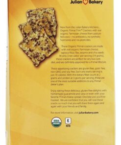 Primal Thin Crackers (Parmesan)(Organic)(Low Carb, Gluten-Free, Grain-Free) (8.4oz) (Package May Vary) 15 61oncsm3JKL