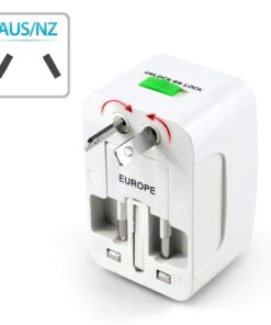 Insten Universal Worldwide Travel Adapter for 150+ Countries, International Power Charger, European Adapter, Wall Charger Power Plug for USA EU UK AUS Compatible w/ iPhone, iPad, Samsung Galaxy & More 13 61opxYVzJbL