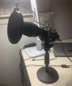 MAONO USB/XLR Podcast Dynamic Microphone, Studio Mic Kit with Volume Control, Shock Mount, Pop Filter, Ideal for Vocal, Instruments Recording, Voice Over, Live Streaming (HD300T) Black 34 61orQ67 fVL