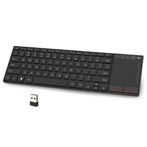 Rii K22 Ultra Slim 2.4 Gigahertz Mini Wireless Multimedia Keyboard with Touchpad for PC and Laptop 2.4G