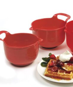 Alternative view of Norpro 1020 , Red, Mixing Bowls, Set of 3, 4.5" x 8.75" x 6.75" / 11.5cm x 22cm x 17cm