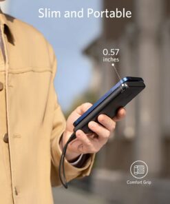 Anker Portable Charger, Power Bank, 10,000 mAh Battery Pack with PowerIQ Charging Technology and USB-C (Input Only) for iPhone 15/15 Plus/15 Pro/15 Pro Max, iPhone 14/13 Series, Samsung Galaxy Black 40 61ovpTHNobL