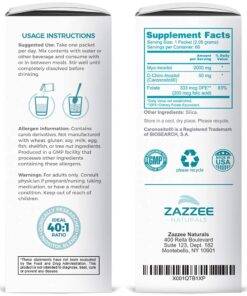 Zazzee PREGNOSITOL Premium Myo-Inositol, D-Chiro-Inositol & Folic Acid Blend, 60 Day Supply, 2 Month Supply, Ideal 40:1 Ratio, 60 Easy-Tear Packets, 100% Vegan, All Natural and Non-GMO 60 Count (Pack of 1) 19 61ow8ynH00L