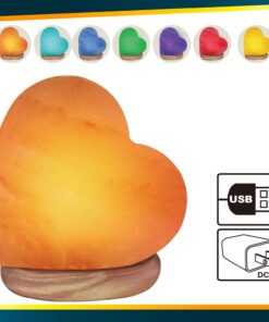 Alternative view of Himalayan Glow LED USB Heart-Shaped Salt Lamp, Multi Color Changing 4-5 lbs, No Installation Required Great Decor for Home Office Hotel,Great Decor, Best for Gift 4-5 Inch