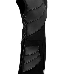 Mens Medieval Victorian Waistcoat Vest Renaissance Warrior Waistcoat Sleeveless Vests X-Large Black 4 61oz1DSebL