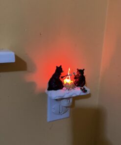 Roman Lights Exclusive Plug in Night Light, Features 2 Bears Roasting Marsh Mellows Around a Flickering Flame Camp Fire, 4.5-Inch 15 61p1DdNPjL