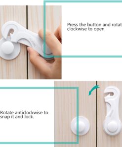 Cabinet Locks - Adoric Life Child Safety Locks 4 Pack - Baby Safety Cabinet Locks - Baby Proofing Cabinet Kitchen System with Strong Adhesive Tape White-4pc 23 61p1EDj4cFS