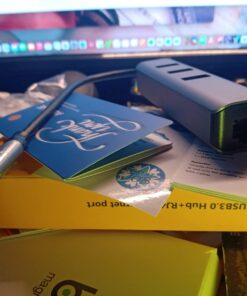 ABLEWE USB C to Ethernet Adapter, 4-in-1 RJ45 to USB-C/Thunderbolt 3 to Gigabit Ethernet LAN Network Adapter for MacBook Pro/Air 2021/2020/2019, iPad Pro 2021, Chromebook, XPS, Surface Book 3/2/Go Grey 37 61p39r9N6CL