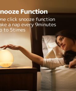 Sunrise Alarm Clock for Heavy Sleepers, Wake Up Light with Sunrise/Sunset Simulation, Dual Alarms & Natural Sounds, Snooze & Sleep Aid, FM Radio, 7 Colors Night Light for Bedroom, Ideal for Gift Classic Version 27 61p54bhy8bL