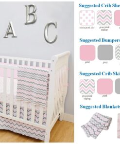 American Baby Company 100% Cotton Tailored Crib Skirt with Pleat, White with Gray Dot, for Boys and Girls 8 61p5sowMBeL