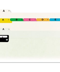Smead 100% Recycled Pressboard File Guides, Flat Metal 1/5-Cut Tab with Insert (A-Z), Letter Size, Gray/Green, Set of 25 (50576) Gray/Green Pressboard Flat Metal Tab 7 61p7szIeLHL