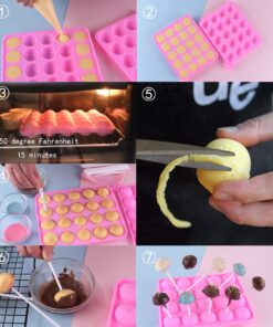 Tosnail 2 Pack of 20-Cavity Silicone Cake Pop Mold - Great for Hard Candy, Lollipop and Party Cupcake 27 61p9qf4A6UL