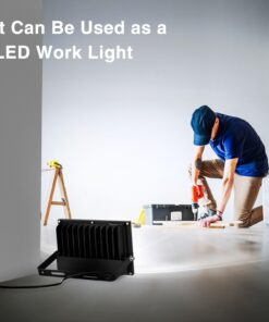 Onforu 2 Pack 60W LED Flood Light, 6000lm, IP66 Waterproof Work Light with Plug, 6500K Daylight White Super Bright Security Light for Outdoor, Yard, Garden, Garage, Lawn 60.0 Watts 26 61pAFhJWysL