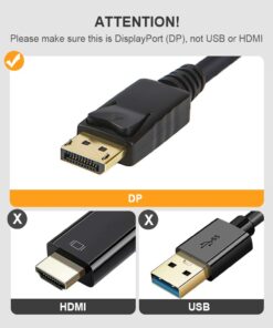 CableCreation 4K Active DisplayPort to HDMI Cable 6FT, DP to HDMI Cable DP 1.2 4K x 2K & 3D Audio/Video Monitor Cable,Support Eyefinity Multi-Screen,1.8M / Black 4K@30Hz-Black 15 61pCoYZmj L