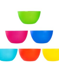 6 Pc Fun Multi-Colored BPA-Free Bowls - Cereal Fruit or Soup Bowl 12 61pD938YUdL