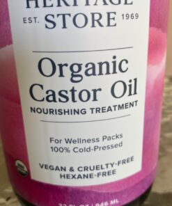 HERITAGE STORE Organic Castor Oil, Glass Bottle, Cold Pressed, Rich Hydration for Hair & Skin, Bold Lashes & Brows | 32oz 32 Fl Oz (Pack of 1) 35 61pDEBs3LsL