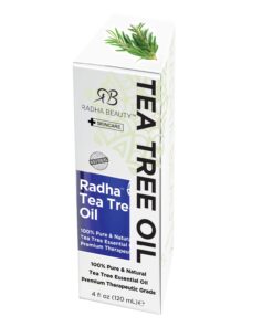 Radha Beauty Tea Tree 120ml - Essential Oil with Natural Premium Melaleuca with Soaps, Shampoo, Body Wash, Aromatherapy and Antifungal Treatment 4 Fl Oz (Pack of 1) 30 61pEK6bDV6L