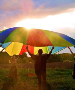 Sonyabecca Parachute, Play Parachute 10ft 12ft 16ft with 12 Handles 20ft 24ft with 16 Handles for Kids Cooperation Group Play 15 61pFpyO78FL