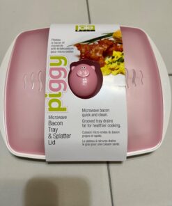 MSC International 78416 Joie Piggy Microwave Bacon Tray with Splatter Lid, Holds 4-5 Strips of Bacon, 10.5 x 8.5 x 2 26 61pFqpSx8JL