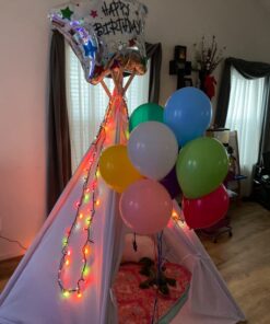 6' Giant Teepee Play House of Pine Wood with Carry Case by Trademark Innovations (White) 50 61pHTUtCndL